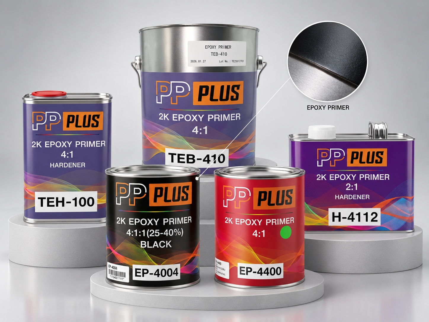 “สีรองพื้นอีพ็อกซี่ PP PLUS ผลิตโดยบริษัท พี คัลเลอร์ จำกัด สำหรับรองพื้นโลหะและป้องกันสนิมก่อนทำสีทับหน้า”